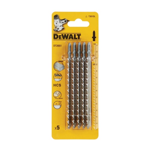 Пилка для лобзика DEWALT DT2051, по дереву из высокоуглеродистой стали, HCS, 132 x 100 x 4.0 x 85 мм, T301DL, 5 шт. Пилка для лобзика DEWALT DT2051, по дереву из высокоуглеродистой стали, HCS, 132 x 100 x 4.0 x 85 мм, T301DL, 5 шт.