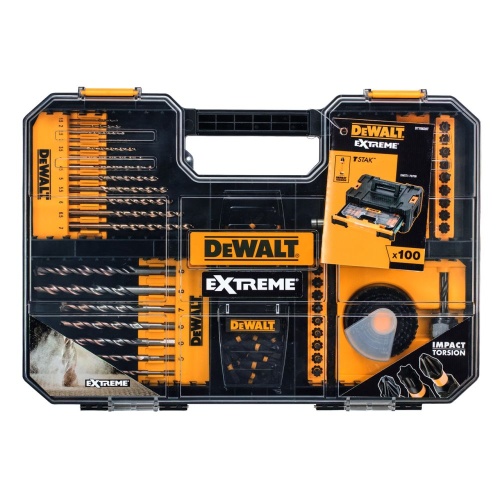Набор сверл и насадок DEWALT EXTREME DT70620T, 100 предметов в пластиковом боксе, (DT70620T-QZ) Набор сверл и насадок DEWALT EXTREME DT70620T, 100 предметов в пластиковом боксе, (DT70620T-QZ)