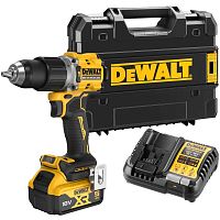 Аккумуляторная ударная дрель-шуруповерт DEWALT DCD805P1T, 18 В, 2000 об/мин, 34000 уд/мин, с АКБ 5 Ач и ЗУ, в кейсе TSTAK (DCD805P1NT-XJ)