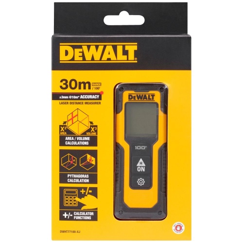 Лазерный дальномер DEWALT DWHT77100, 30 м, на батарейках (DWHT77100-XJ) фото 5 Лазерный дальномер DEWALT DWHT77100, 30 м, на батарейках (DWHT77100-XJ) фото 5