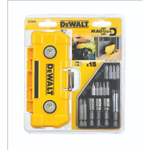 Набор бит и торцевых головок DEWALT DT7918, в магнитном боксе MAGBox 15 предметов Набор бит и торцевых головок DEWALT DT7918, в магнитном боксе MAGBox 15 предметов