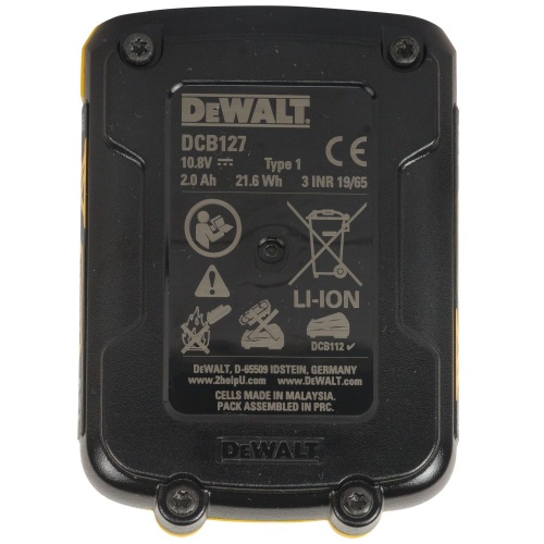 Аккумулятор DEWALT DCB127, Li-Ion, 12 В, 2 Ач (DCB127-XJ) фото 2