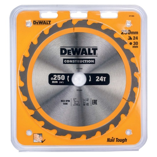 Диск пильный по дереву DEWALT CONSTRUCTION, 250х30х2 мм (DT1956-QZ) Диск пильный по дереву DEWALT CONSTRUCTION, 250х30х2 мм (DT1956-QZ)