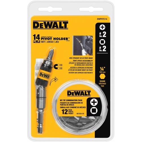 Набор бит DEWALT DWPVTC14, с магнитным держателем, PH2/SQ2, 25 мм, 14 шт. (DWPVTC14-XJ) фото 5