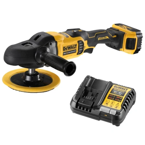 Аккумуляторная полировальная машина DEWALT DCM849P1, 18 В, 180 мм, (DCM849P1N-XJ)