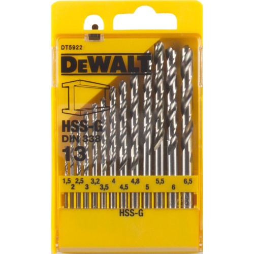 Набор сверл DEWALT DT5922 по металлу, 1.5-6.5 мм, 13 шт (DT5922-QZ) Набор сверл DEWALT DT5922 по металлу, 1.5-6.5 мм, 13 шт (DT5922-QZ)