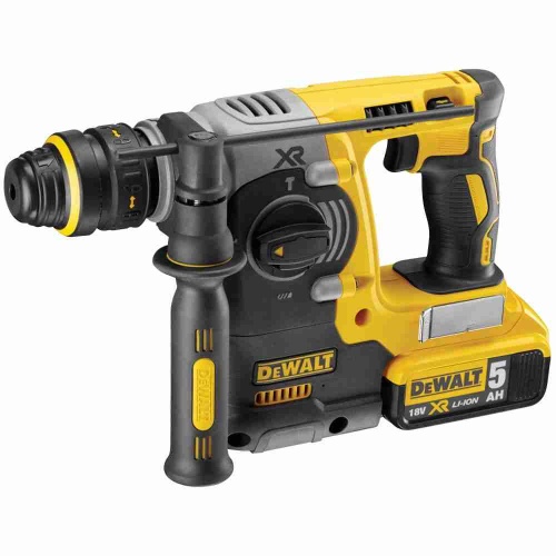 Набор DEWALT DCK422P3, 18 В: дрель DCD796 + шуруповерт DCF887 + УШМ DCG405 + перфоратор DCH273, с 3 АКБ 5 Ач и ЗУ, в 2 кейсах фото 8