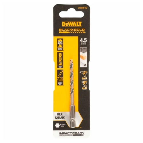Сверло по металлу DEWALT EXTREME IMPACT Black&Gold 4.5х85мм DT20605-QZ
