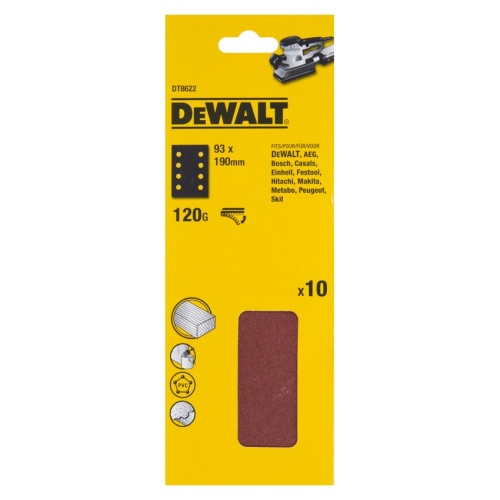 Шлифлист DEWALT DT8622 93x190mm G120 (10 шт.) Шлифлист DEWALT DT8622 93x190mm G120 (10 шт.)