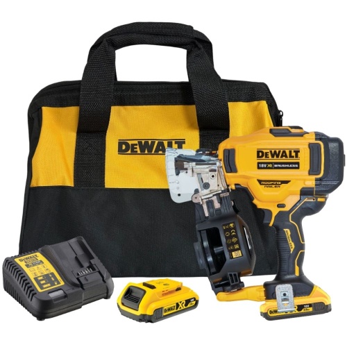 Аккумуляторный барабанный гвоздезабивной пистолет DEWALT DCN45RNN, 18 В, с 2 АКБ 2 Ач и ЗУ, в сумке