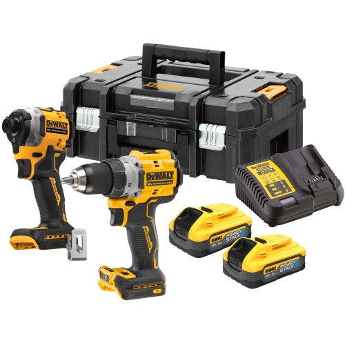 Аккумуляторный набор DEWALT DCK2051H2T, 18 В: дрель-шуруповерт DCD800 + шуруповерт DCF850, с 2 АКБ 5 Ач и ЗУ, в кейсе TSTAK (DCK2051H2T-QW)