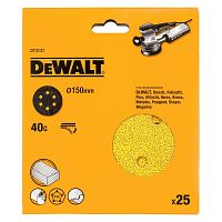 Шлифовальные круги DEWALT DT3131, 150 мм, 6 отверстий, 40G, 25 шт.