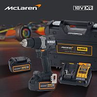 Ударная дрель-шуруповерт DEWALT McLaren Limited Edition DCD85MP2T, 18 В, 2000 об/мин, с 2 АКБ 5 Ач и ЗУ, в кейсе TSTAK (DCD85MP2T-QW)