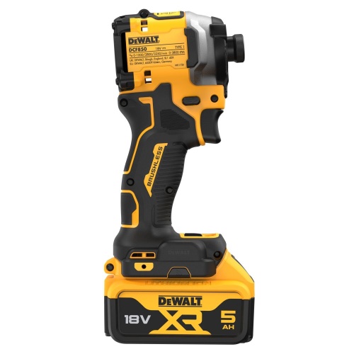 Аккумуляторный шуруповерт DEWALT DCF850P2T, 18 В, 206.2 Нм, 3800 уд/мин, с 2 АКБ 5 Ач и ЗУ, в кейсе TSTAK (DCF850P2T-QW) фото 6