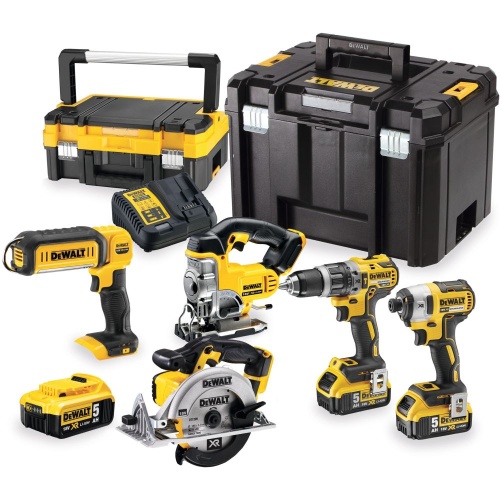 Аккумуляторный набор DEWALT DCK551P3T, 18 В: дрель + шуруповерт + пила + лобзик + фонарь, с 3 АКБ 5 Ач и ЗУ, в 2 кейсах TSTAK (DCK551P3T-QW) Аккумуляторный набор DEWALT DCK551P3T, 18 В: дрель + шуруповерт + пила + лобзик + фонарь, с 3 АКБ 5 Ач и ЗУ, в 2 кейсах TSTAK (DCK551P3T-QW)