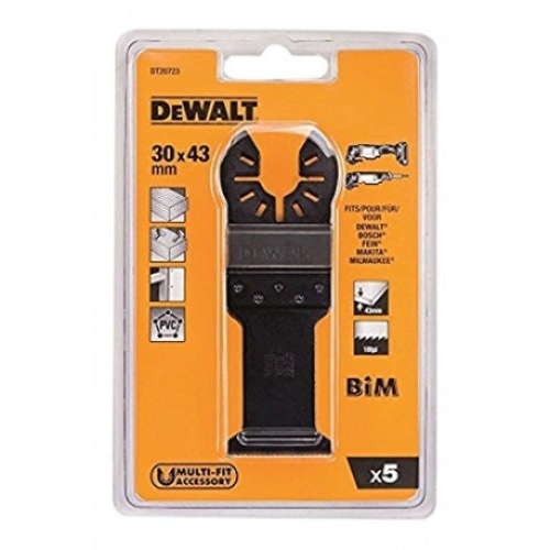 Погружное пильное полотно DEWALT DT20723, биметаллическое 43 x 30 мм, 5 шт. для DT20701 Погружное пильное полотно DEWALT DT20723, биметаллическое 43 x 30 мм, 5 шт. для DT20701