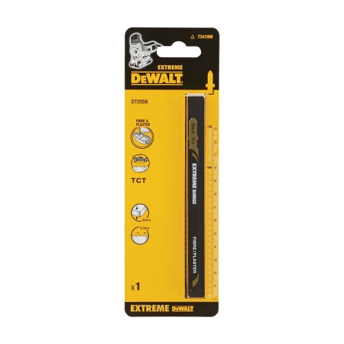 Пилка для лобзика DEWALT EXTREME DT2056, по стеклопластику HM зубья с карбид-вольфрамовыми наконечниками 132 x 100 x 4.3 x 65 мм, T341HM Пилка для лобзика DEWALT EXTREME DT2056, по стеклопластику HM зубья с карбид-вольфрамовыми наконечниками 132 x 100 x 4.3 x 65 мм, T341HM