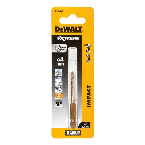 Сверло DEWALT DT50003 по металлу Impact TITANIUM Drill Bit 4 мм фото 2