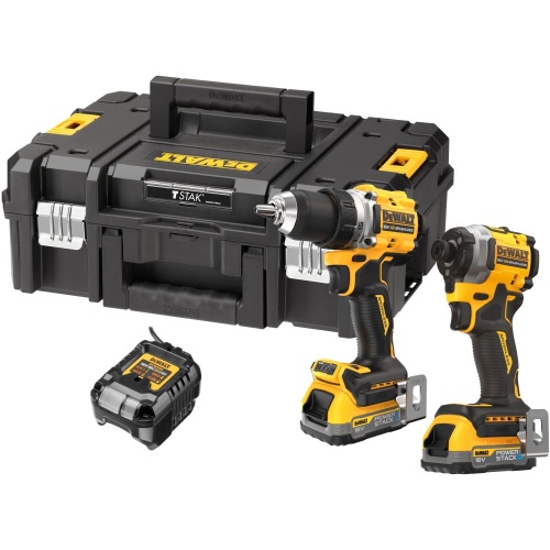 Аккумуляторный набор DEWALT DCK2051E2T, 18 В: дрель-шуруповерт DCD800 + шуруповерт DCF850, с 2 АКБ 1.7 Ач и ЗУ, в кейсе TSTAK Аккумуляторный набор DEWALT DCK2051E2T, 18 В: дрель-шуруповерт DCD800 + шуруповерт DCF850, с 2 АКБ 1.7 Ач и ЗУ, в кейсе TSTAK