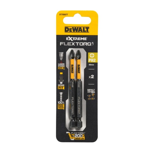 Бита DEWALT PH2, 89 мм, HEX, 2 шт. (DT70567T-QZ)
