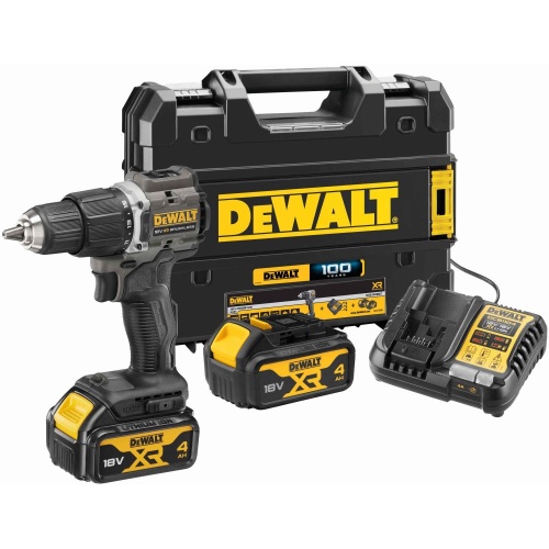 Ударная дрель-шуруповерт DEWALT DCD100M2T, 18 В, 1650 об/мин, 28050 уд/мин, с 2 АКБ 4 Ач и ЗУ, в кейсе TSTAK (DCD100M2T-QW) фото 9