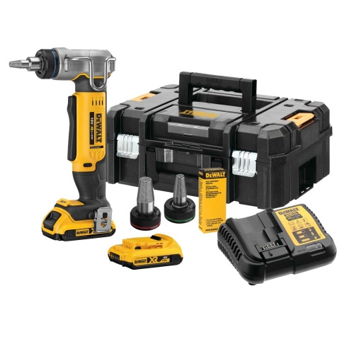 Аккумуляторный расширитель для труб DEWALT DCE400D2, 18 В, 60 ход/мин, до 25 мм, с 2 АКБ 2 Ач и ЗУ, в кейсе TSTAK (DCE400D2-QW)