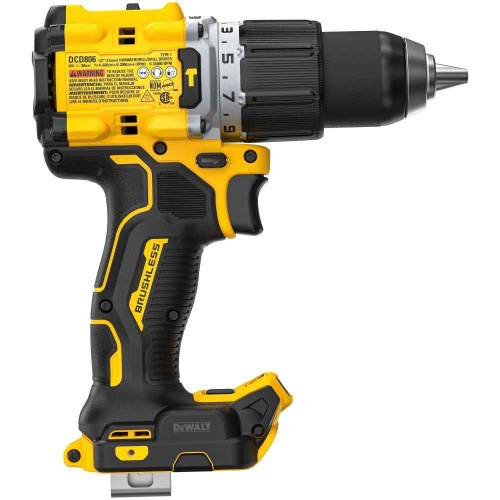 Ударная дрель-шуруповерт DEWALT DCD806NT, 20 В, 2000 об/мин, 34000 уд/мин, без АКБ и ЗУ, в кейсе TSTAK (DCD806NT-A9) фото 2