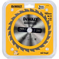 Диск пильный по дереву DEWALT CONSTRUCTION, 165х20х1.2 мм (DT1934-QZ)