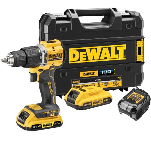 Аккумуляторная ударная дрель-шуруповерт DEWALT DCD100YD2T, 18 В, 1650 об/мин, 28050 уд/мин, с 2 АКБ 2 Ач и ЗУ, в кейсе TSTAK (DCD100YD2T-XJ)