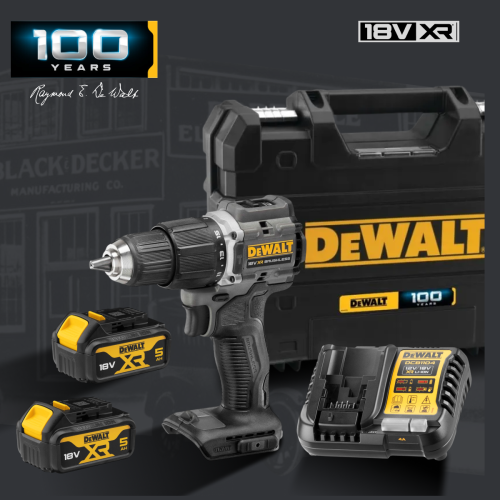 Ударная дрель-шуруповерт DEWALT DCD100P2T, 18 В, 1650 об/мин, 28050 уд/мин, с 2 АКБ 5 Ач и ЗУ, в кейсе TSTAK (DCD100P2T-QW) Ударная дрель-шуруповерт DEWALT DCD100P2T, 18 В, 1650 об/мин, 28050 уд/мин, с 2 АКБ 5 Ач и ЗУ, в кейсе TSTAK (DCD100P2T-QW)