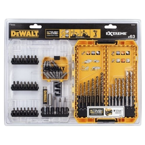 Набор бит и сверл в кейсе DEWALT DT70759, Maxisafe 63 предмета Набор бит и сверл в кейсе DEWALT DT70759, Maxisafe 63 предмета