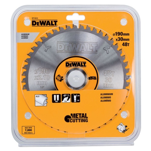 Пильный диск DEWALT METAL CUTTING DT1912, 190/30 мм. Пильный диск DEWALT METAL CUTTING DT1912, 190/30 мм.