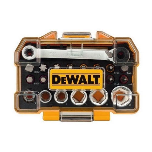Набор бит и торцевых головок DEWALT HIGH PERFORMANCE DT71516, 25 мм, 24 предмета Набор бит и торцевых головок DEWALT HIGH PERFORMANCE DT71516, 25 мм, 24 предмета