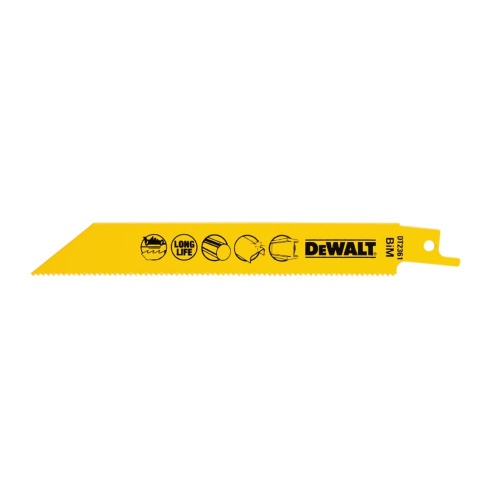 Полотно DEWALT DT2361, по металлу для сабельных пил биметаллическое, BiM, 152 x 1.8 мм, S922BF, 5 шт. фото 2 Полотно DEWALT DT2361, по металлу для сабельных пил биметаллическое, BiM, 152 x 1.8 мм, S922BF, 5 шт. фото 2