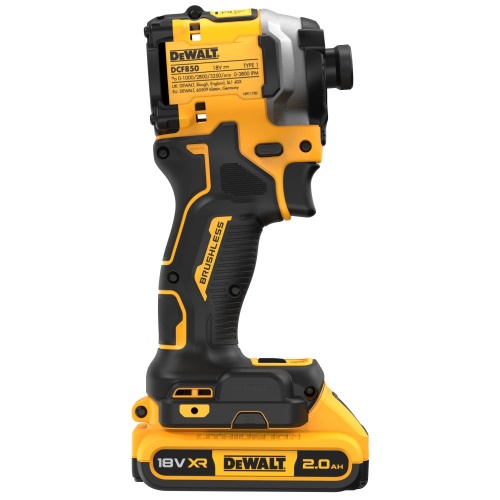 Аккумуляторный шуруповерт DEWALT DCF850D2T, 18 В, 206 Нм, 3800 уд/мин, с 2 АКБ 2 Ач и ЗУ, в кейсе TSTAK (DCF850D2T-QW) фото 6