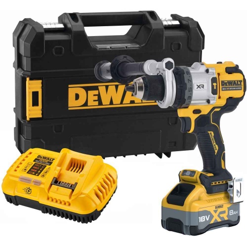 Ударная дрель-шуруповерт DEWALT DCD1007WW1T, 18 В, 2250 об/мин, 38250 уд/мин, с АКБ 8 Ач и ЗУ, в кейсе TSTAK (DCD1007WW1T-QW) Ударная дрель-шуруповерт DEWALT DCD1007WW1T, 18 В, 2250 об/мин, 38250 уд/мин, с АКБ 8 Ач и ЗУ, в кейсе TSTAK (DCD1007WW1T-QW)